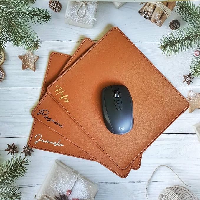 Custom Mouse Pad Premium PU Leather Personalized Mousepad Customize Desk Mat with Name Table Mat Laptop Desk Mat Personalized Your Gaming Mousepad (11.8 * 9.8 inch) (Sakura Pink)
