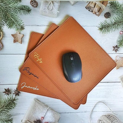 Custom Mouse Pad Premium PU Leather Personalized Mousepad Customize Desk Mat with Name Table Mat Laptop Desk Mat Personalized Your Gaming Mousepad (11.8 * 9.8 inch) (Ocean Blue)