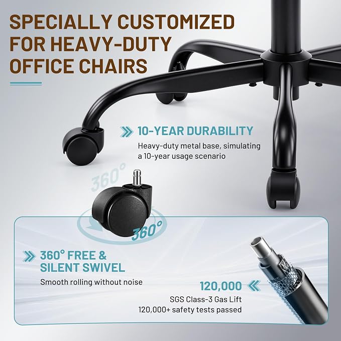 Ergonomic Office Chair, PU Leather High Back Executive Chair with Adjustable Inflatable Lumbar Support and Padded Flip-Up Arms, Recline Swivel Task Computer Chair for Home Office, Khaki