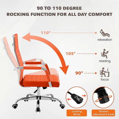 Furmax Ergonomic Office Desk Chair, Orange, 2-Pack