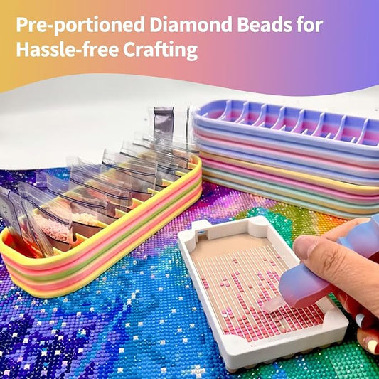 10-Compartment Diamond Art Storage Case: Organizer for Diamond Painting Tools & Accessories – Easy-to-Use, Space-Saving, Spill-Proof. Ideal Craft Enthusiast Gift (Color-2)