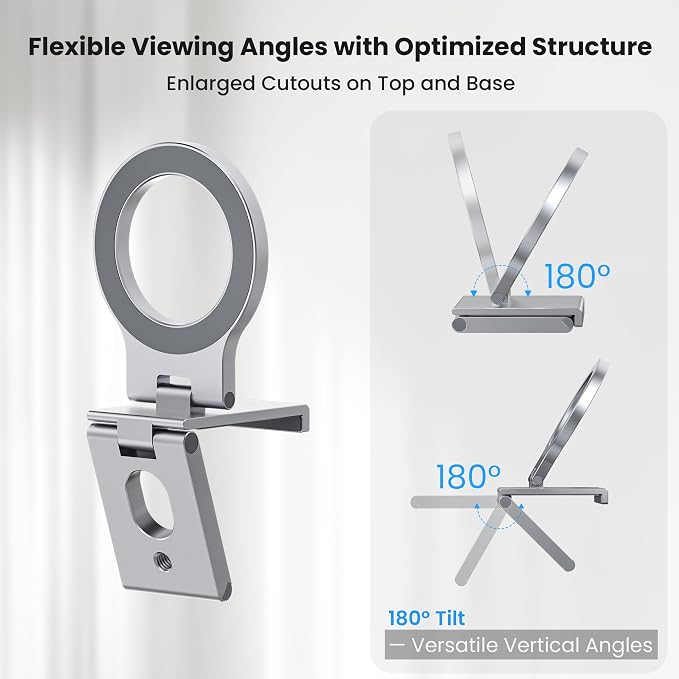 Itramax Continuity Camera Mount for iMac&Desktop Monitor,Magnetic iPhone Webcam Stand,Adjustable Phone Webcam Holder for MagSafe iPhone 17 Pro/16/15/14/13/12/11/XR/XS,Mac,Apple TV 4K,Studio Display