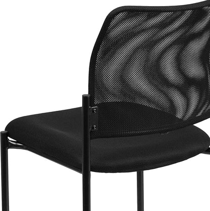 Flash Furniture Jana Comfort Black Mesh Stackable Steel Side Chair