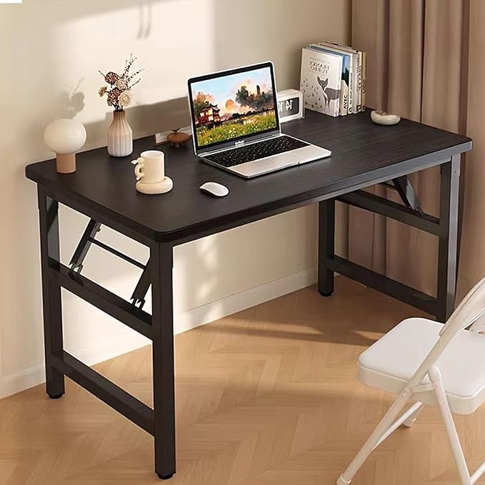 Folding Desk,47.2 Inch No Assembly Folding Computer Desk, Space-Saving Small Desk for Home Office Bedroom Dorm Study, Compact Portable Foldable Laptop Desk