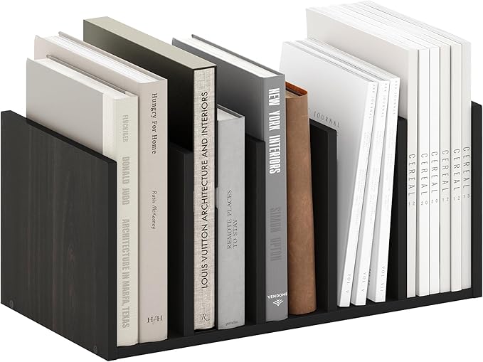 Furinno Hermite Desk Organizers and Accessories with File Holder, Office Organization, Desk Top Book Shelf, for Office Supplies, Black Espresso