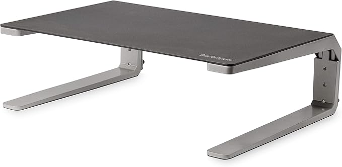 StarTech.com Monitor Riser Stand - for up to 32" (22lb/10kg) Monitor - Height Adjustable - Computer Monitor Riser - Steel and Aluminum (MONSTND)