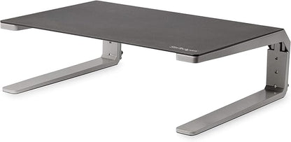 StarTech.com Monitor Riser Stand - for up to 32" (22lb/10kg) Monitor - Height Adjustable - Computer Monitor Riser - Steel and Aluminum (MONSTND)