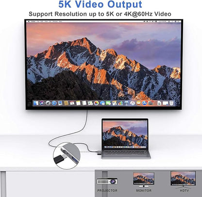 USB C Adapter for MacBook Pro/Air M1 M2 M3 2021 2020 2019 13" 15" 16", 6 in 1 USB-C Hub MacBook Pro Accessories with 3 USB 3.0 Ports,USB C to microSD/SD Card Reader and 100W Thunderbolt 3 PD Port