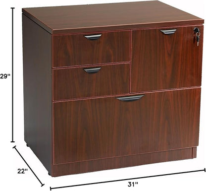 Boss Office Products N114-M Combo Lateral File in Mahogany