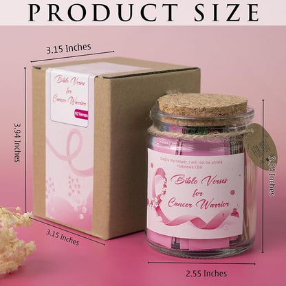 Bible Verse Jar for Cancer Warrior, 92 Scripture Cards for Daily Hope, Strength & Prayer, Christian Cancer Gifts for Women Men, Faith Encouragement Gift for Cancer Patient Survivor