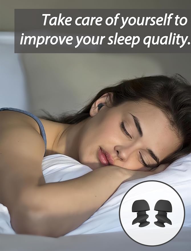 HALLEAST Earplugs for Sleeping and Concert, Noise Reduction, Hearing Protection, with Removable Ear Plug Lanyard, Safety Connector Cord Strap Neckband – SNR 26dB, NRR 14dB, Red