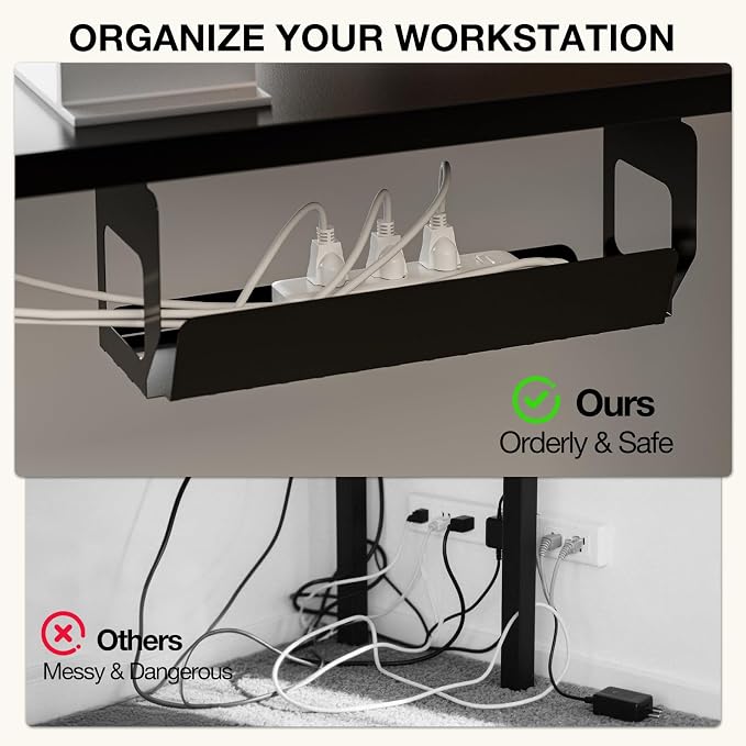 Muvai 59 Inch L Shaped Standing Desk Adjustable Height with Cable Management Tray,Gaming Electric Corner Standing Desk, Sit Stand Computer Table with Reversiable Splice Board, Black
