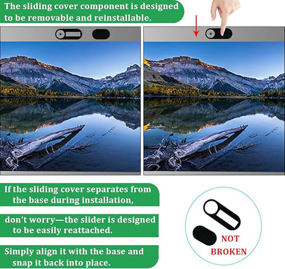 ZUCUCUC Webcam Cover, 11 Pack Laptop Camera Cover Slide, Phone Camera Cover, Ultra Thin Webcam Cover Slide Compatible with MacBook, Laptop, iMac, Desktop, PC, iPad, iPhone, Cell Phone