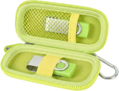 USB Flash Drive Case, SD Card Holder Compatible with Thumb Drive, Memory Cards, SDXC SDHC Storage Bag, Electronic Accessories Organizer for SanDisk for Samsung for Inland (Green)