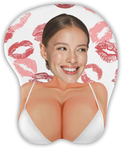 Custom Face Funny & Naughty Personalized Photo 3D Mouse Pad, Custom Face Sexy Body 3D Mouse Pad for Naughty Couple Funny Coworkers Troll, Adult Jokes Gifts for Couple Coworker Troll