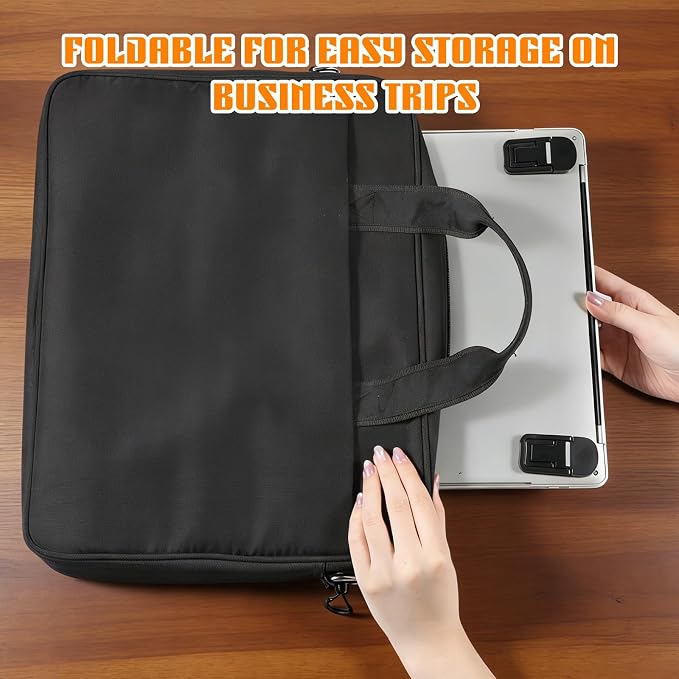 2PCS Plastic Portable Keyboard Riser, Mini Foldable Laptop Keyboard Stand with 2 Angle Settings and Self-Adhesive Foldable Feet, Adjustable Notebook Holder for Most Keyboards (Black)