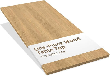 Universal 48 x 30 One-Piece Solid Wood Table Top, 1" Thick Desktop for Stand Up Height Adjustable Desk Frames, Home Office Tabletop, Countertop DIY, Elmwood