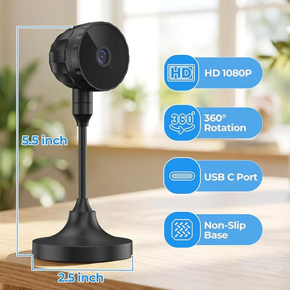 Switch 2 Camera,HD 1080P USB C Webcam Support Plug and Play,360° Flexible Angle Adjustment with Detachable USB C Cable and Privacy Sliding Lens Cover