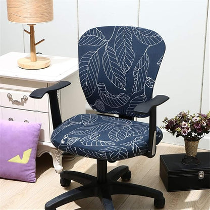 Jinzio Computer Office Chair Cover - Split Protective & Stretchable Cloth Polyester Universal Desk Task Chair Chair Covers Stretch Rotating Chair Slipcover, Marine Blue