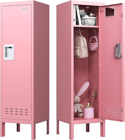BUTISOW Metal Kids Locker,Metal Cabinet Storage Lockers,Lockable for Employees with Door,54" Height Steel Locker,Lockable Steel Locker for Children's Room, Playroom, School,Gym