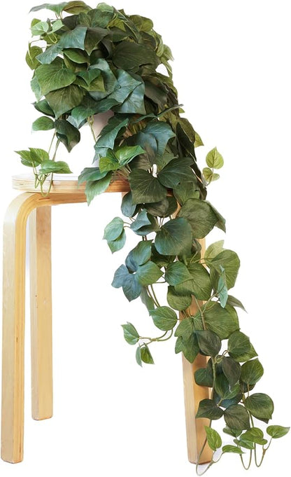 Retrograde 32" Realistic Fake Pothos Ivy Plant Silk Artificial Plant for Aesthetic Home Decor Indoor (Dark Green)
