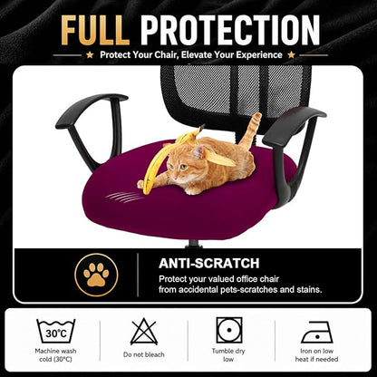 DIVA EN CAMINO DEC Stretchable Desk Office Chair Seat Cushion Covers - Universal Spandex Computer Chair Slipcover - Removable Washable Cushion Protectors for Dogs, Cats, Pets