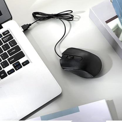 Bonuci 30 Pack USB Wired Mouse 3 Button Corded Computer Mice Bulk USB Mouse for PC Desktop, Laptop, Office, School, Classroom Use(Black)