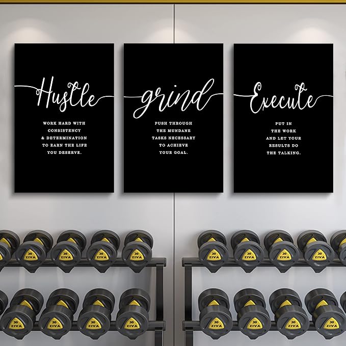 Gift for Boss,Framed Canvas Wall Art Success Quote, Office Wall Art, Black Large Poster, Positive Motivational Set of 3 Prints, Execute Failure Definition, Inspirational Print (F-3pcs,24x36inchx3pcs)