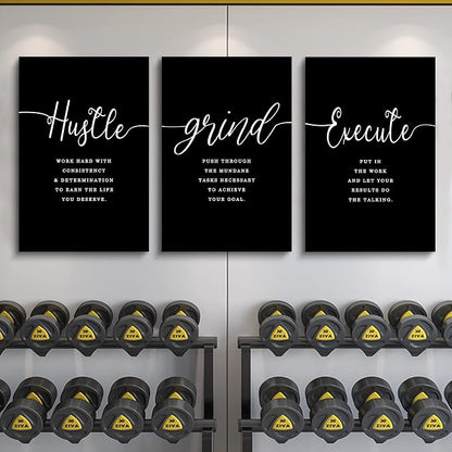 Gift for Boss,Framed Canvas Wall Art Success Quote, Office Wall Art, Black Large Poster, Positive Motivational Set of 3 Prints, Execute Failure Definition, Inspirational Print (F-3pcs,24x36inchx3pcs)