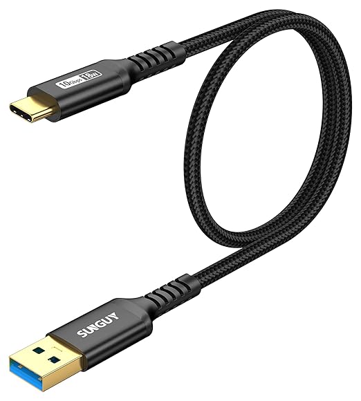 SUNGUY 10Gbps Android Auto USB C Cable, 1.5FT 3A USB 3.1 Gen 2 Fast Charging & Data Transfer USB C CarPlay Cable, Compatible with iPhone 17/16/15 Pro Max, Galaxy S22 S21 Note 20, Pixel 6 5 (Black)