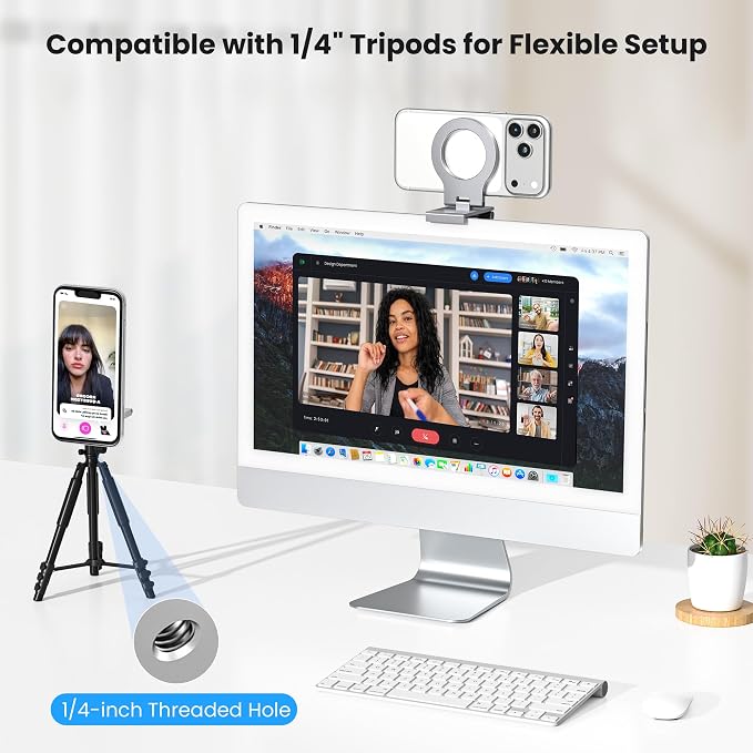 Itramax Continuity Camera Mount for iMac&Desktop Monitor,Magnetic iPhone Webcam Stand,Adjustable Phone Webcam Holder for MagSafe iPhone 17 Pro/16/15/14/13/12/11/XR/XS,Mac,Apple TV 4K,Studio Display