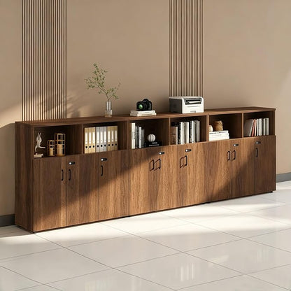 File Cabinet with Password Lock, Wood Lateral Filing Cabinet for Letter/A4 Files, 3 Drawer with Door, Printer Stand with Open Shelves for Home Office