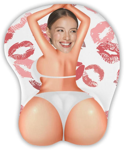 Custom Face Funny & Naughty Personalized Photo 3D Mouse Pad, Custom Face Sexy Body 3D Mouse Pad for Naughty Couple Funny Coworkers Troll, Adult Jokes Gifts for Couple Coworker Troll