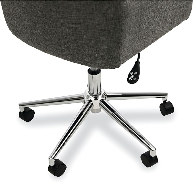 Workspace by Alera Mid-Century Task Chair, Supports Up to 275 lb, 18.9" to 22.24" Seat Height, Gray Seat, Gray Back
