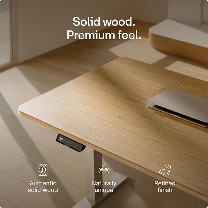Desktronic HomeOne Standing Desk 48x24 — Ergonomic Sit Stand Home Office Desk, Made in Europe, Electric Dual Motor Height Adjustable, USB & USB-C Charging, Wobble-Free, Touchscreen, 3 Memory Presets