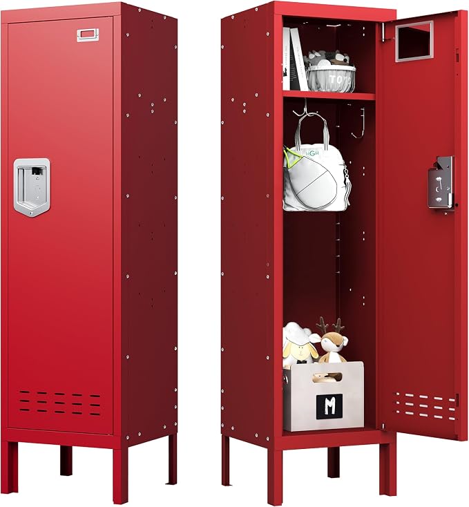 BUTISOW Metal Cabinet Home Office Storage, Lockable Steel Locker with Door, 54" Height, Multi-Purpose for Home, Office, Gym, School, Garage