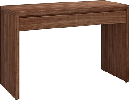 Henn&Hart 48" Modern Rectangular Wooden Home Office Desk Computer Desk Writing Table with 2 Storage Drawers for Home Office, Medium Walnut