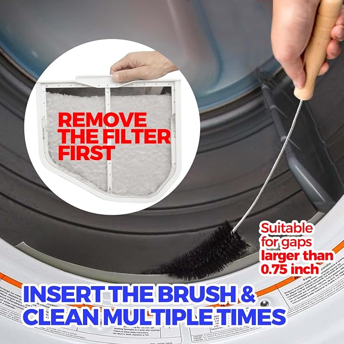 Holikme 3 Pack Dryer Vent Cleaner Kit Clothes Dryer Lint Brush Vent Trap Cleaner Home Essentials Crevice Gap Cleaning Tool Brush