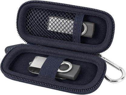 USB Flash Drive Case, SD Card Holder Compatible with Thumb Drive, Memory Cards, SDXC SDHC Storage Bag, Electronic Accessories Organizer for SanDisk for Samsung for Inland (Royal Blue)