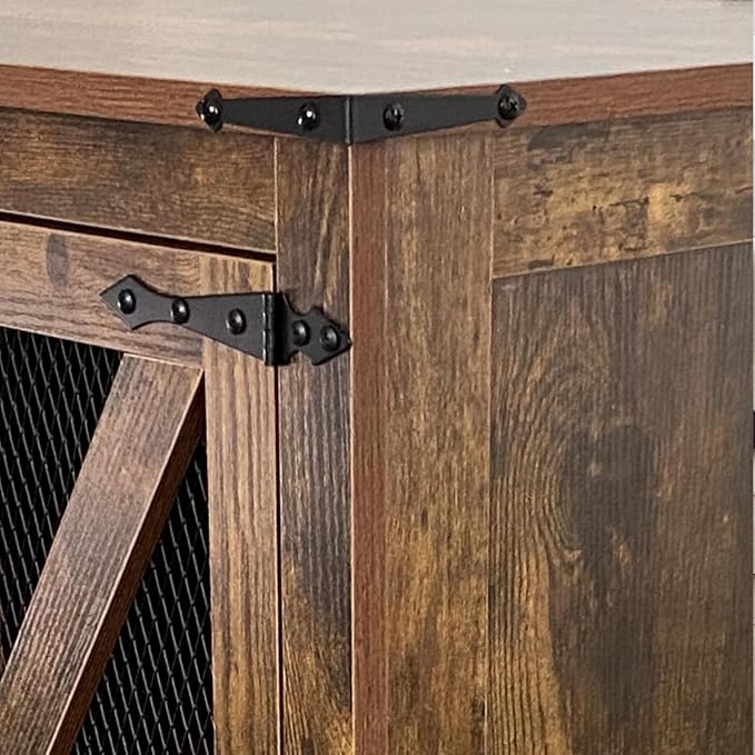 Farmhouse End Table Set with Charging Station, Brown Living Room Tables with Hidden Storage, Rustic Brown Wood Furniture for Home and Office