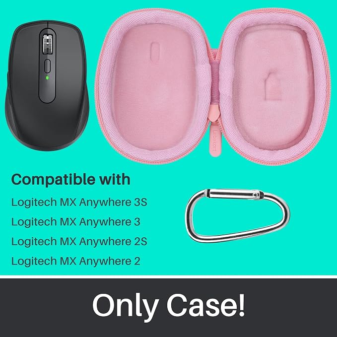 Lebakort Hard Case Compatible with Logitech MX Anywhere 3S Anywhere 3 Anywhere 2S Anywhere 2 Compact Performance Mouse (Rose Case)