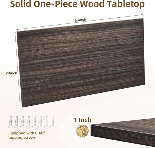Universal Solid One-Piece Wood Table Top, 55"x20"x1" Workbench Top - Rectangular Particle Board for Standing Desk, Home Office Desk Countertop DlY, Washer Dryer, Coffee, Bar Tabletop