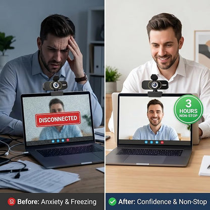 the Webcam for PC that Just Works - Every Time All Platforms | Plug and Play No Driver Needed, Crystal Clear 1080p Full HD, Your Privacy Physically Protected, Mount It Anywhere in Seconds