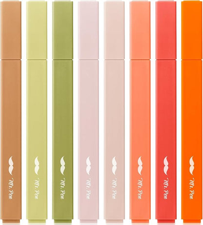 Mr. Pen- Aesthetic Highlighters, 8 Pack, Chisel Tip, Autumn Earth | Cute Highlighters Assorted Colors, Back to School Supplies