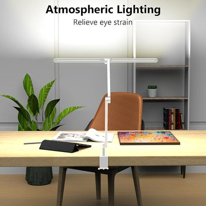 EPABINA 36W Ultra Bright Architect Desk Lamp with Clamp, Tall Overhead Rotatable Led Desk Light for Home Office, 47Inch Long Adjustable Monitor Light Bar with Remote for Computer Screen Desktop Table