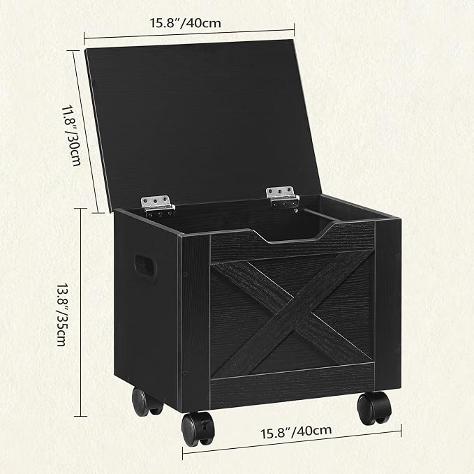 MAHANCRIS Rolling Filing Cabinet, Small File Cabinet Under Desk with Single Drawer, Hanging File Organizer for A4/Letter-Size Documents, Organizer Box, for Home Office, Black FCBK4001
