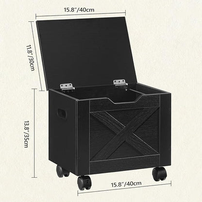 MAHANCRIS Rolling Filing Cabinet, Small File Cabinet Under Desk with Single Drawer, Hanging File Organizer for A4/Letter-Size Documents, Organizer Box, for Home Office, Black FCBK4001