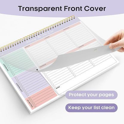 Taja 6 Pack of Weekly To Do List Notepad with 52 Undated Sheets（8.5"×11"）- Weekly Desk Planner for Women & Man, Work and Home - 6 Pack Violet Dream
