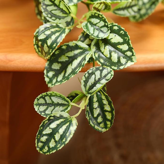 SOGUYI Fake Plants,15 Inch Artificial Plants for Indoor Outdoor Decor,Realistic Faux Hanging Plants in Pot for Home Office,1 Pack