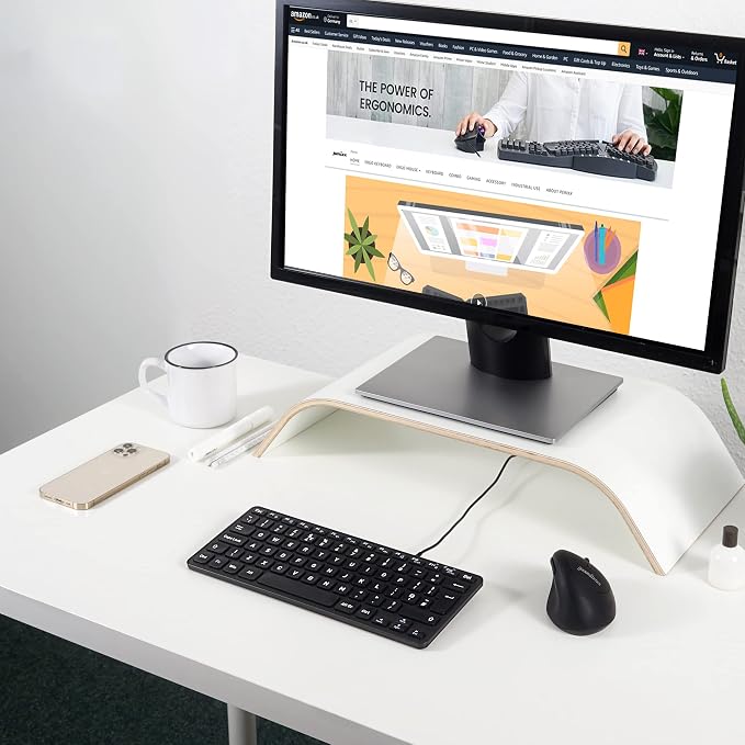 Perixx PERIBOARD-432 Wired Mini USB Keyboard - X Type Scissor Keys - Big Print Keys - US English, Black